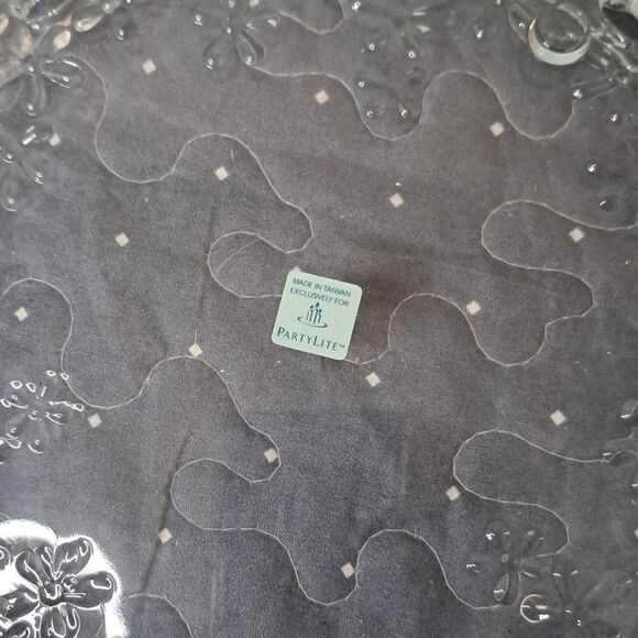 Vintage PartyLite Hydrange Pillar Candle 10 inch glass tray - Picture 3 of 5